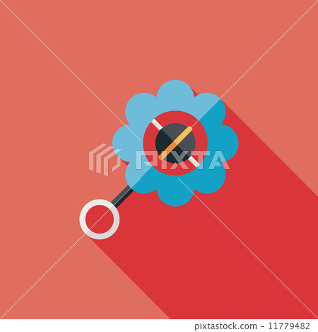 baby rattle flat icon with long shadow,EPS 10 11779482