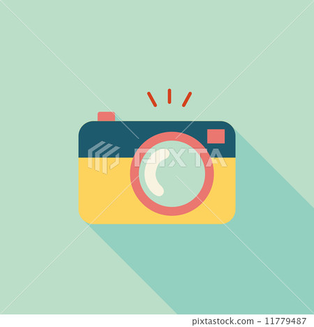 camera flat icon with long shadow - Stock Illustration [11779487] - PIXTA