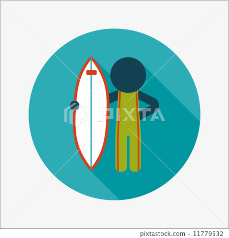 surfing flat icon with long shadow - Stock Illustration [11779532] - PIXTA