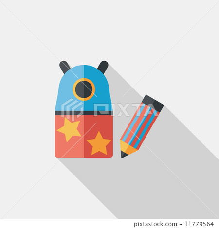 Pencil sharpener flat icon with long shadow,eps10 11779564
