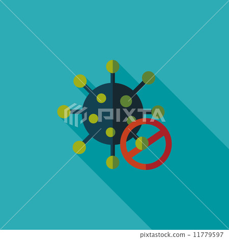 virus flat icon with long shadow - Stock Illustration [11779597] - PIXTA