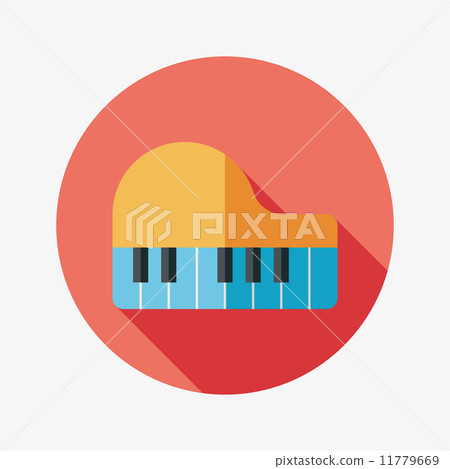 piano flat icon with long shadow,eps10 11779669