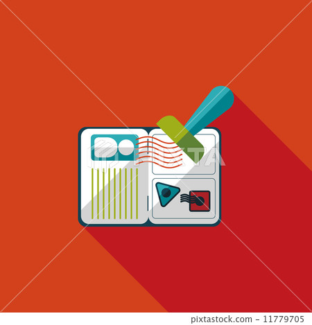 Passport icon, flat icon with long shadow Passport icon, flat icon with long shadow 11779705