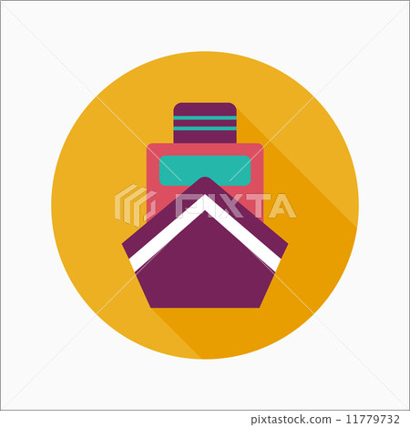 boat flat icon with long shadow - Stock Illustration [11779732] - PIXTA