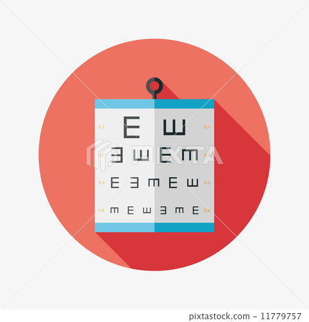 eye test chart flat icon with long shadow eye test chart flat icon with long shadow 11779757
