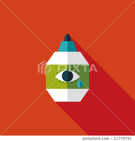 Eye Drop flat icon with long shadow - Stock Illustration [11779791] - PIXTA