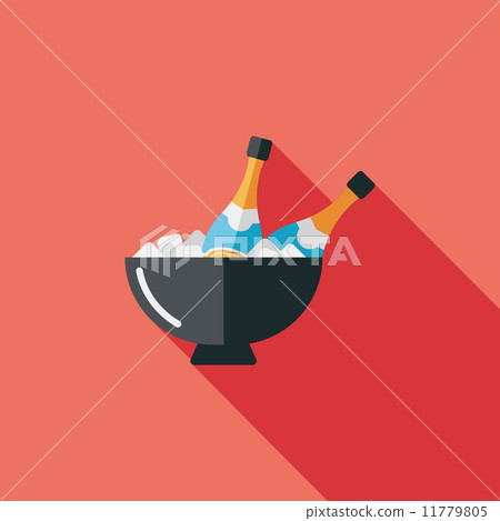 Ice bottle flat icon with long shadow,eps10 11779805