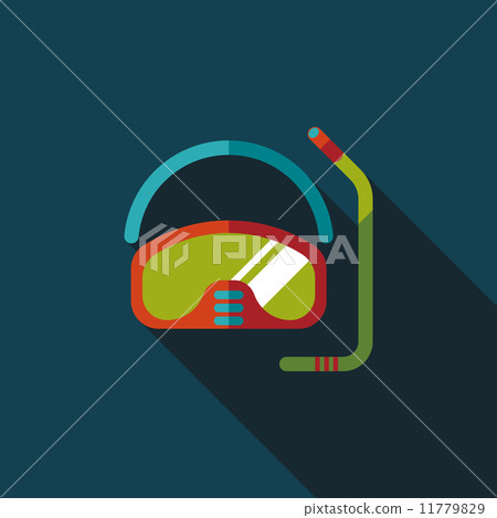 Mask and snorkel flat icon with long shadow 11779829