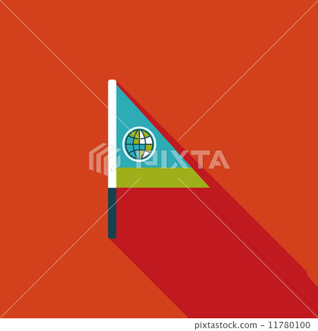 Flag flat icon with long shadow - Stock Illustration [11780100] - PIXTA