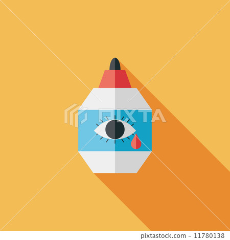 Eye Drop flat icon with long shadow 11780138
