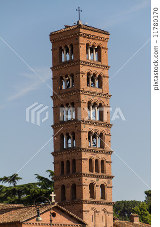 Bell tower of basilica dei Santi Giovanni e Paolo in Rome, Italy Bell tower of basilica dei Santi Giovanni e Paolo in Rome, Italy 11780170