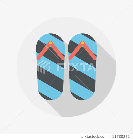 flip flop flat icon with long shadow - Stock Illustration [11780271 ...