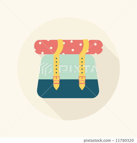 Backpack flat icon with long shadow - Stock Illustration [11780320] - PIXTA