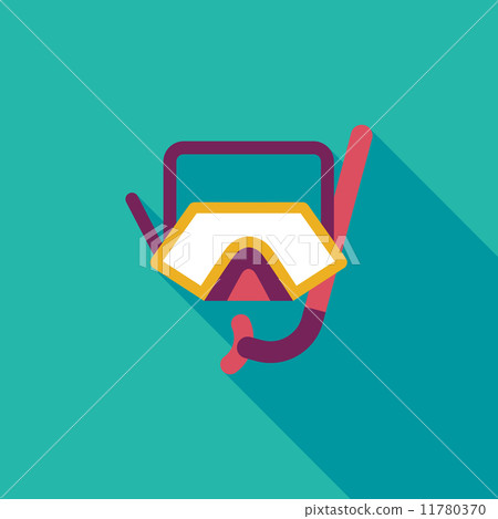 Mask and snorkel flat icon with long shadow 11780370