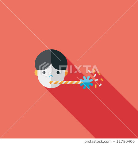 Birthday party flat icon with long shadow,eps10 - Stock Illustration ...