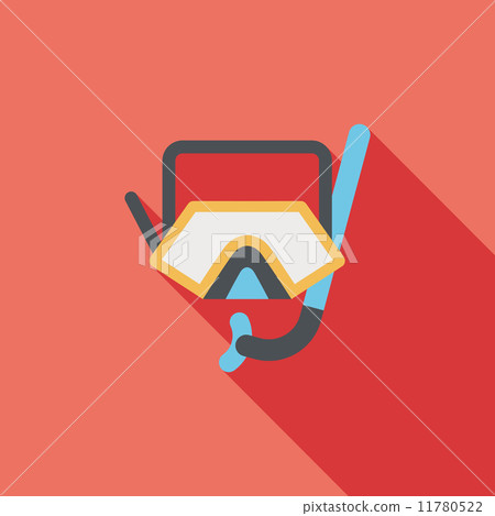 Mask and snorkel flat icon with long shadow 11780522