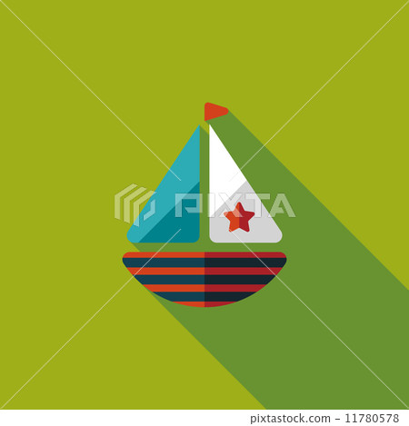 Sailboat flat icon with long shadow,eps10 Sailboat flat icon with long shadow,eps10 11780578