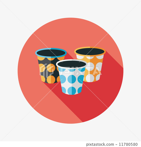 Paper Cup flat icon with long shadow,eps10 Paper Cup flat icon with long shadow,eps10 11780580