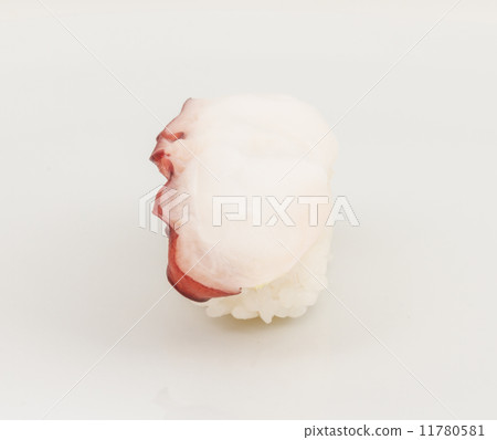 Japanese sushi with meat octopus on a white background Japanese sushi with meat octopus on a white background 11780581