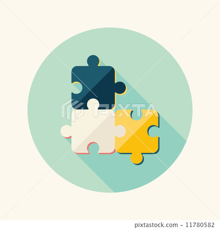 Puzzle flat icon with long shadow,EPS 10 Puzzle flat icon with long shadow,EPS 10 11780582