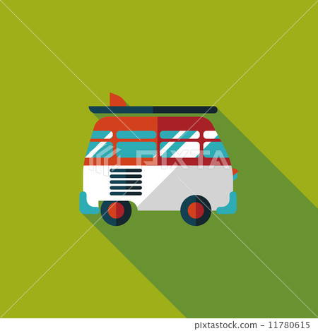 Transportation bus flat icon with long shadow Transportation bus flat icon with long shadow 11780615