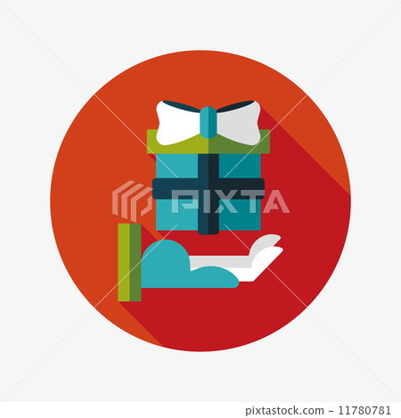 Gift flat icon with long shadow,eps10 Gift flat icon with long shadow,eps10 11780781