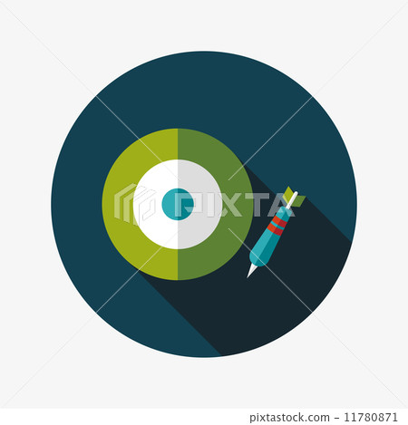 Darts target flat icon with long shadow,eps10 Darts target flat icon with long shadow,eps10 11780871