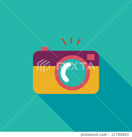 camera flat icon with long shadow - Stock Illustration [11780883] - PIXTA