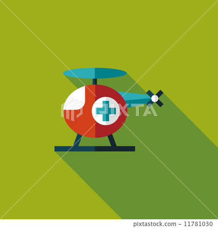 Medical helicopter flat icon with long shadow Medical helicopter flat icon with long shadow 11781030