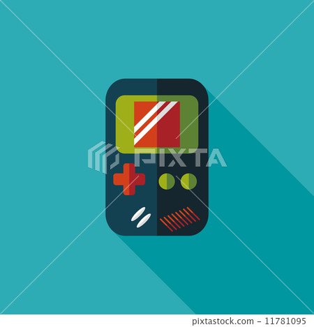 Handheld game flat icon with long shadow,eps 10 Handheld game flat icon with long shadow,eps 10 11781095