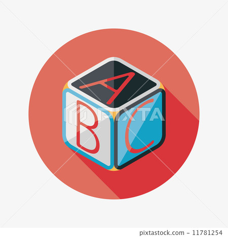 ABC blocks flat icon with long shadow,EPS 10 11781254