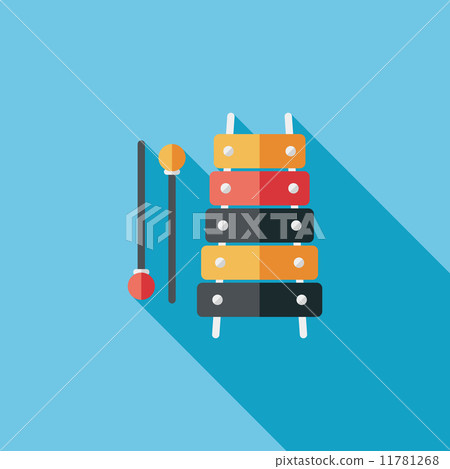 Xylophone flat icon with long shadow,eps10 11781268