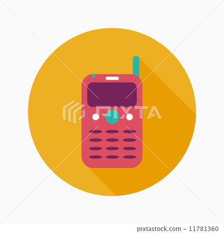 Mobile phone flat icon with long shadow - Stock Illustration [11781360 ...