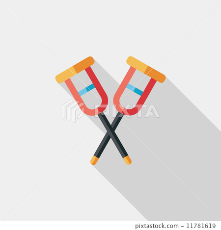 Crutch flat icon with long shadow Crutch flat icon with long shadow 11781619