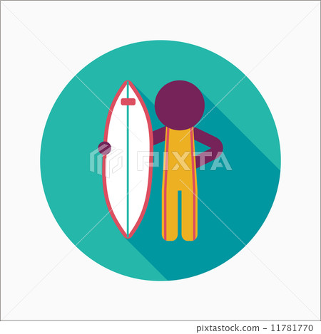 surfing flat icon with long shadow - Stock Illustration [11781770] - PIXTA