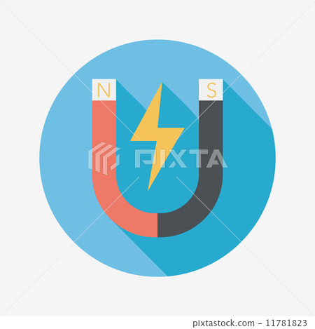 Magnet flat icon with long shadow,eps10 11781823