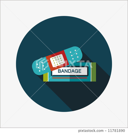 medical bandage flat icon with long shadow 11781890