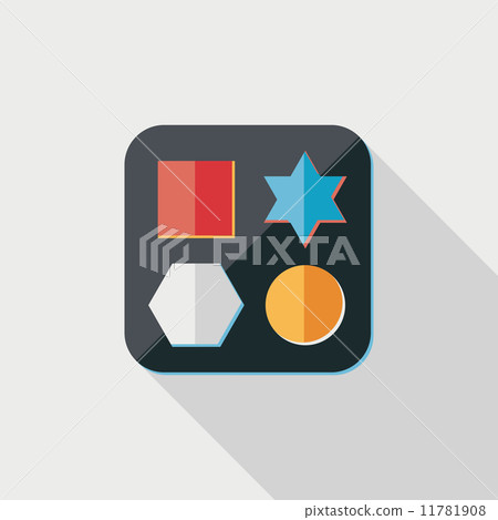 educational toy flat icon with long shadow,EPS 10 educational toy flat icon with long shadow,EPS 10 11781908