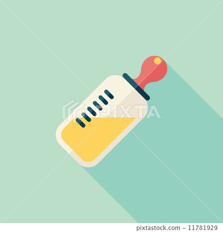 Baby bottle flat icon with long shadow,EPS 10 11781929