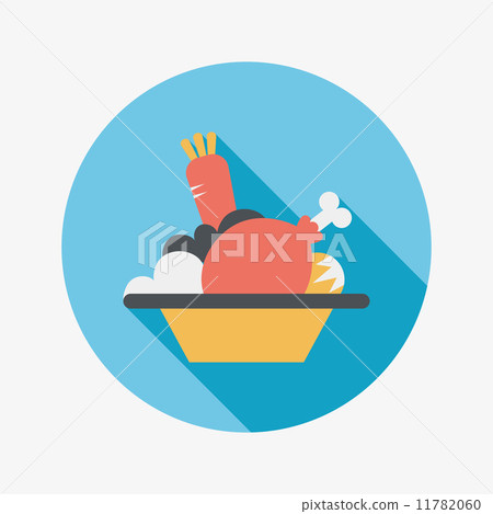 Salad flat icon with long shadow 11782060