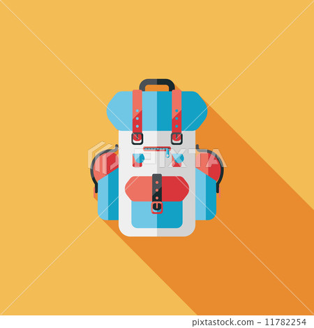 backpack flat icon with long shadow - Stock Illustration [11782254] - PIXTA