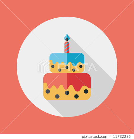 birthday cake flat icon with long shadow,eps10 birthday cake flat icon with long shadow,eps10 11782285