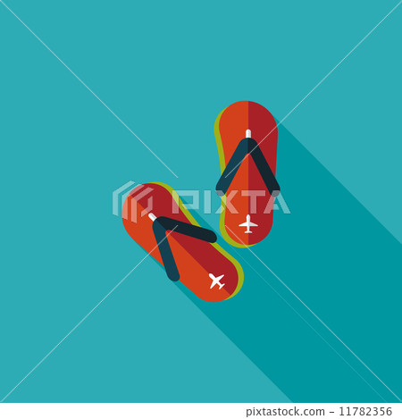flip flop flat icon with long shadow - Stock Illustration [11782356 ...