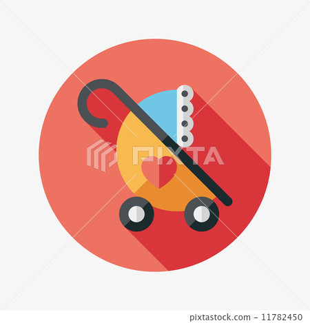 Baby carriages flat icon with long shadow,eps10 Baby carriages flat icon with long shadow,eps10 11782450