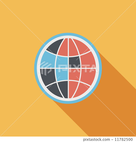 globe icon, flat icon with long shadow - Stock Illustration [11782500 ...