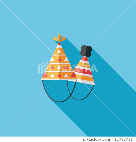 Birthday hat flat icon with long shadow,eps10 11782731