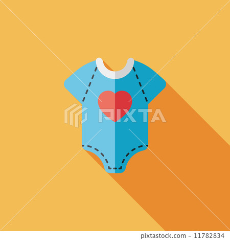 baby onesie flat icon with long shadow,EPS 10 11782834
