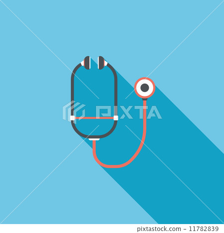 stethoscope flat icon with long shadow stethoscope flat icon with long shadow 11782839