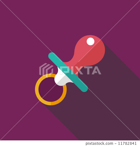 Baby's dummy flat icon with long shadow,EPS 10 11782841