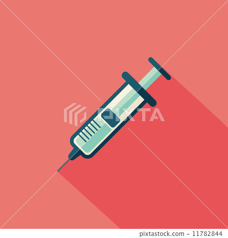 syringe flat icon with long shadow 11782844